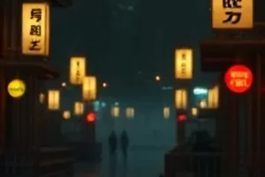 雨天洗衣店电影封面，雨窗与洗衣店灯箱